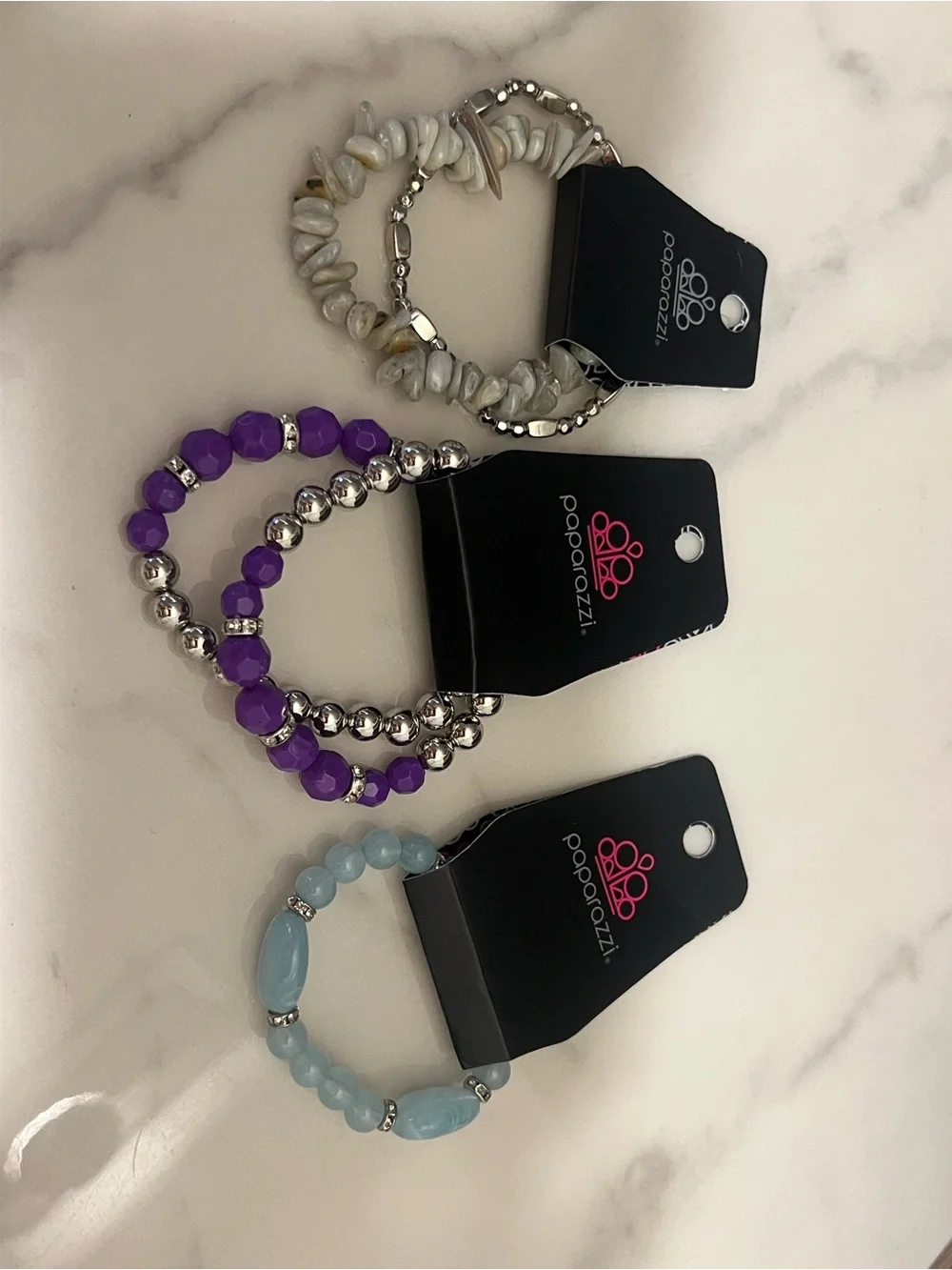 paparazzi Purple, Silver & Light Blue Mixed Bracelet Set